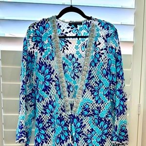 Long Duster-Can be used as a swimsuit cover up as well.    Multi-color